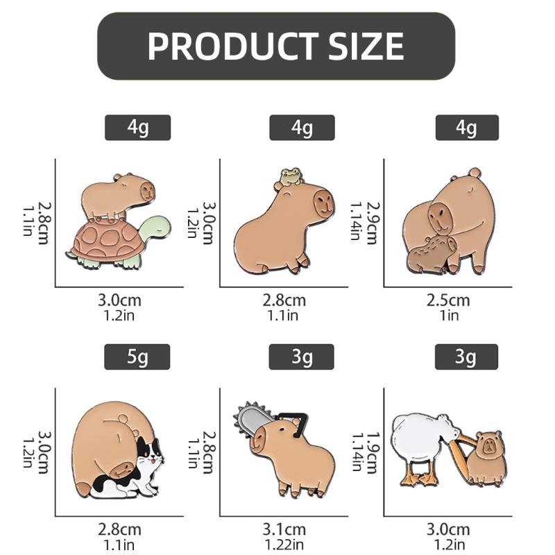 Broșă Capibara Drăguță Ac Animal Adorabil Ac Rever Elegant Textură Aliaj Potrivită pentru Decorarea Rucsacului și a Hainelor