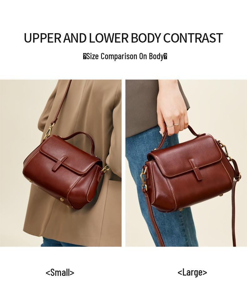 Women's Stylish Genuine Leather Crocodile Pattern Cowhide Shoulder & Crossbody Bag - 2025 Fashionable Versatile Handbag