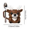 Reindeer Ice Cream Pint Holder with Spoon Slot Thermal Protection Cup Coaster Animal Shape Christmas Ice Cream Cup Holder