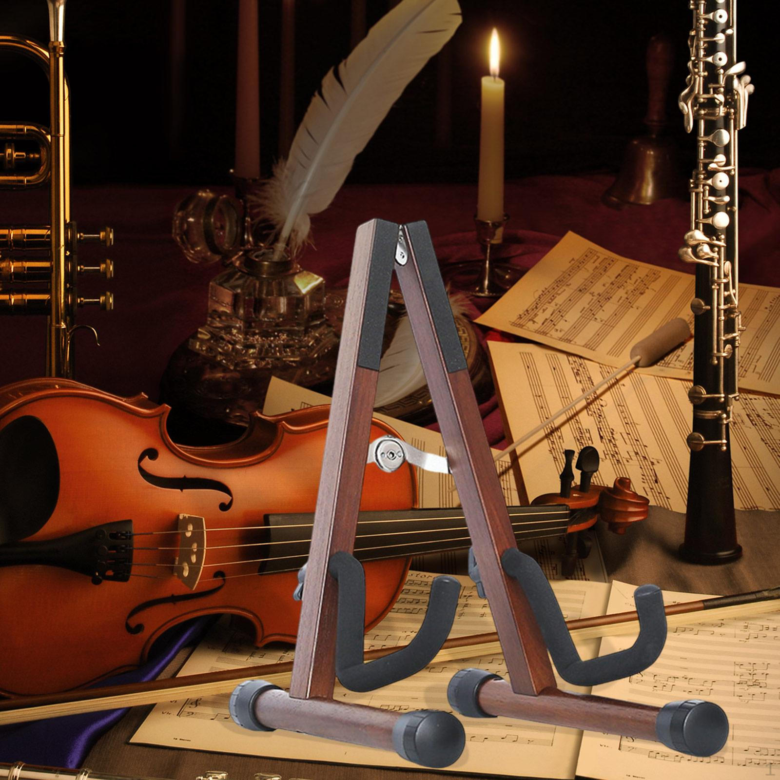 

Portable Violin Stand for Instrument Display and Organization Acacia Wood
