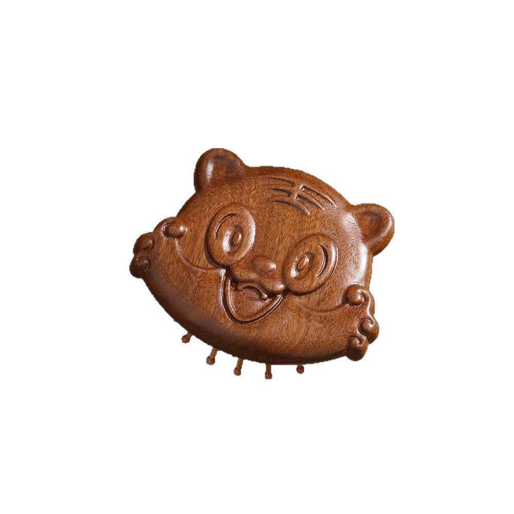 Wooden Air Cushion Massage Comb for Smooth Hair Round Tiger Cushion Comb