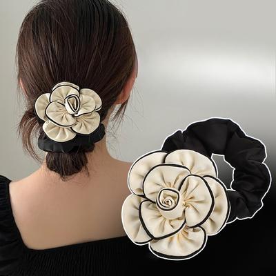 Elegantes Haargummi Stoff Kamelie Haarband Kopfschmuck Modisches Gummiband Damen Haargummi Pferdeschwanz Haargummi