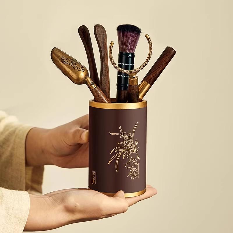 Solid Wood Kung Fu Tea Set: Tea Ceremony Accessories & Storage