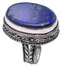 Lapis Lazuli Natural Gemstone Antique Silver Plated Ring US Size-7 R 623