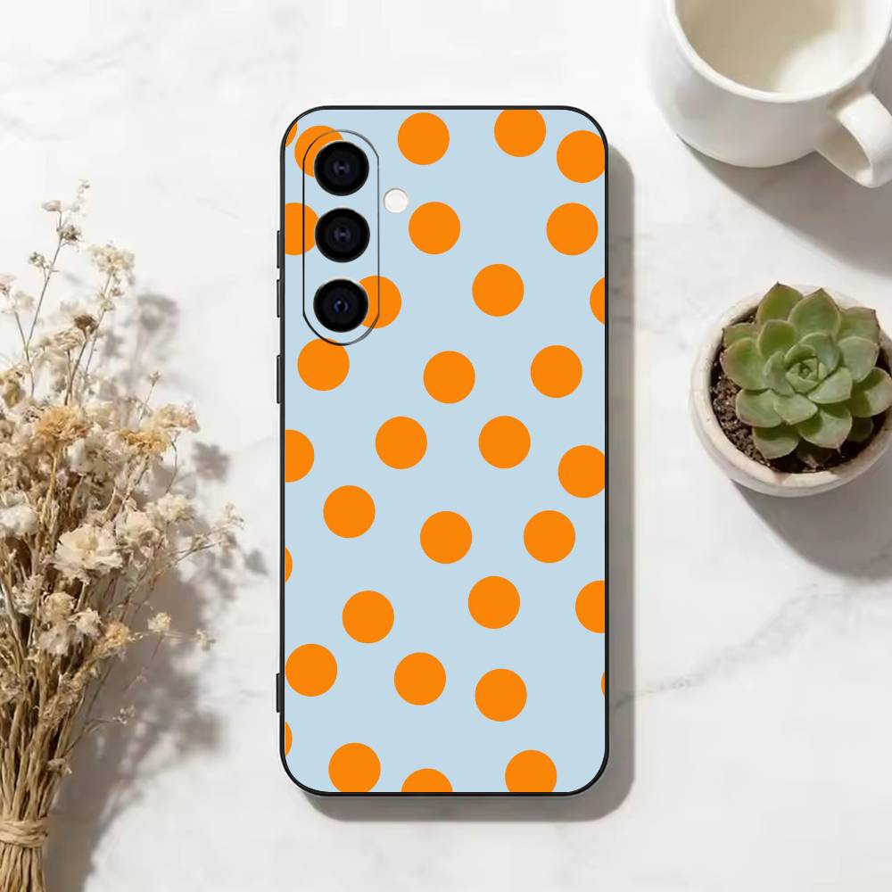 Luxury Y2K Polka Dots Phone Case For Samsung Galaxy A73,A72,A71,A70,A53,A52,A51,Soft Silicone Black Cover