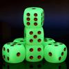 10pcs 16mm Glow in the Dark Dice Green Luminous D6 Dice with Gold Pips, Plastic Standard Size Game Dice Table Games Party Favors