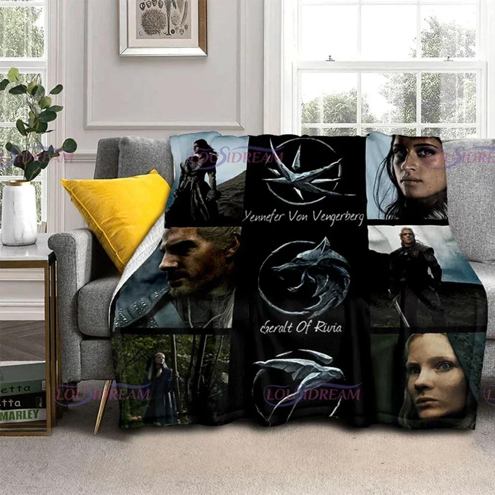 Coperta con Stampa 3D di Lupo Gioco W-Witcher Coperte da Divano per Letti Morbida Calda Coperta Plaid Lupi che Corrono Coperta da Lancio Coperta in Flanella