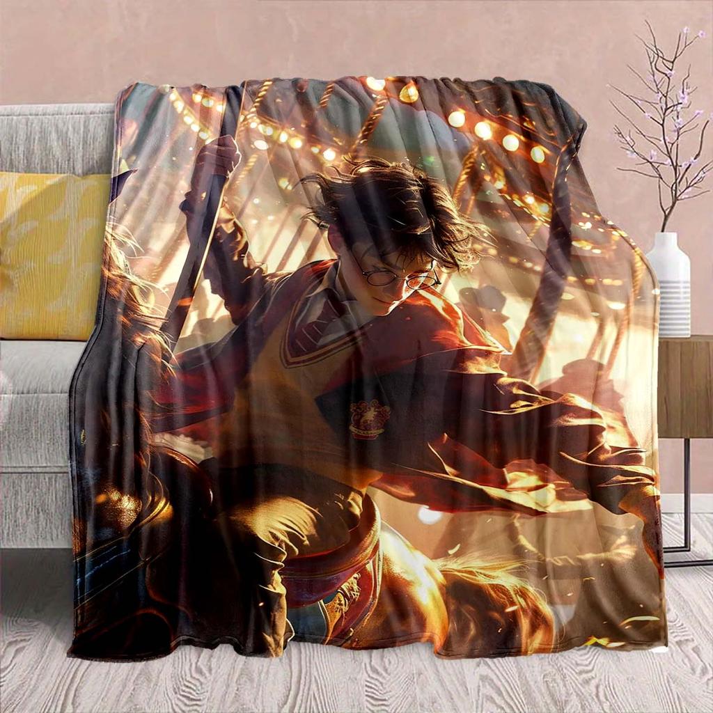 Harry Potter Magic Owl Flannel Blanket - Soft Warm Perfect for Sofa, Bedding Camping Travel Office Home Decor -QJY
