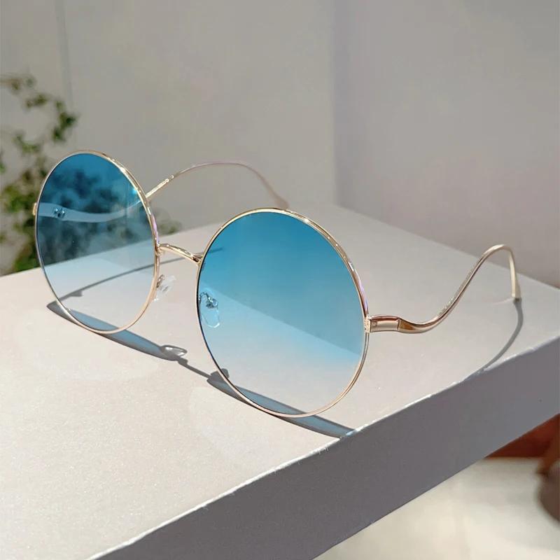 Oversized Round Sunglasses Women  New Fashion Vintage Gradient Shades Retro Trendy Luxury Stylish Design Sun Glasses