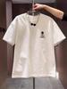 2026 Summer American Street Style White Crew Neck Figure Print Slimming T-shirt