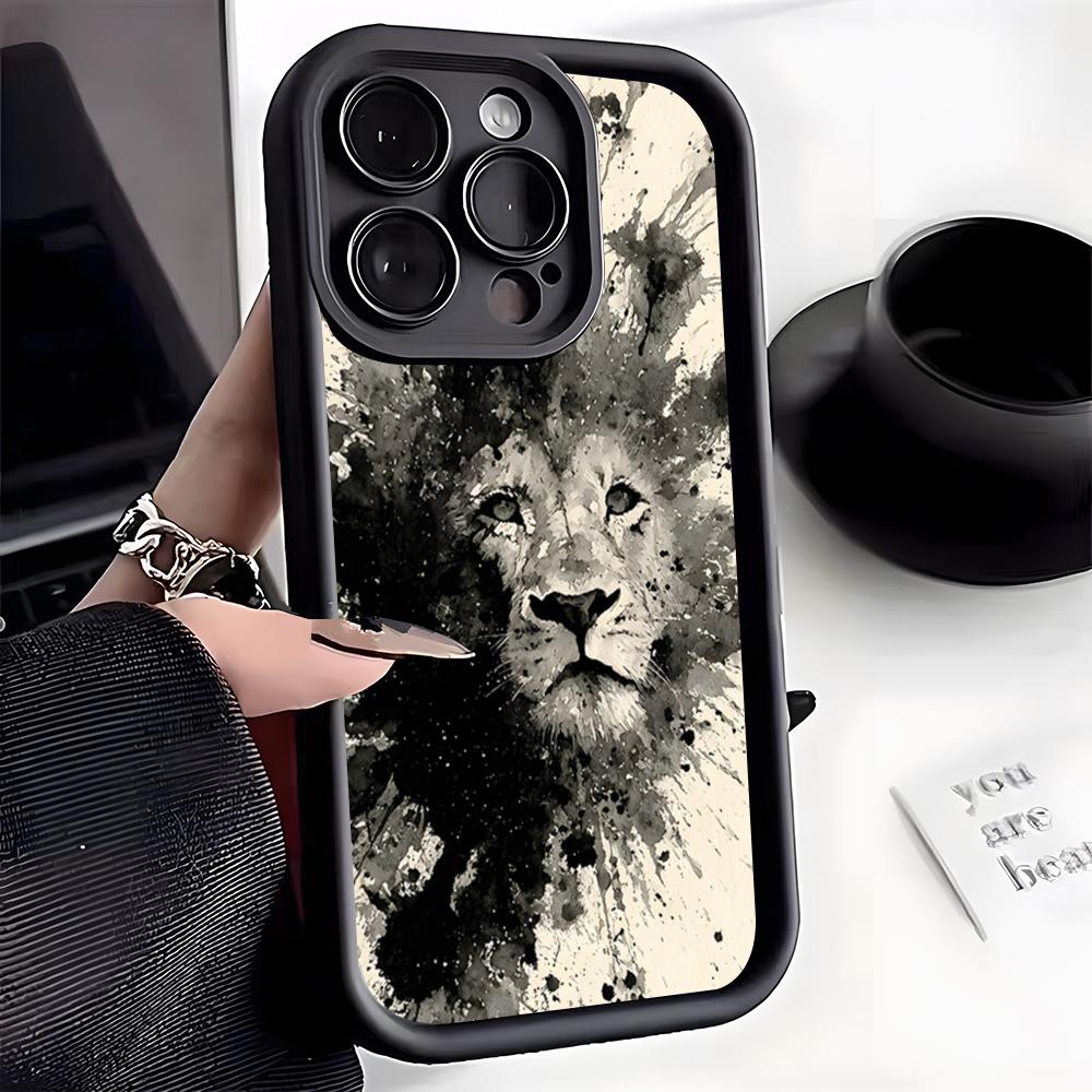 Lion Pattern Phone Case For IPhone 17 Pro Max 16 15 14 Pro Max IPhone 13 Pro Max 11 Plus Silicone Cover