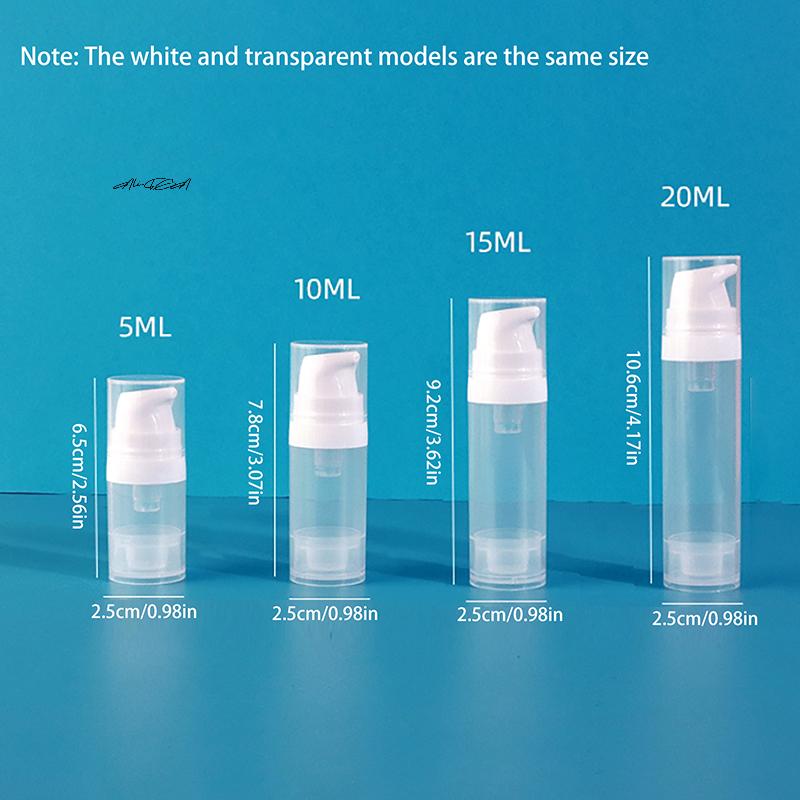 Mini Portable Vacuum Press Type Bottle 5-50ml Refillable for Makeup Cosmetics Cream Gel Moisturizers Liquid Lotion