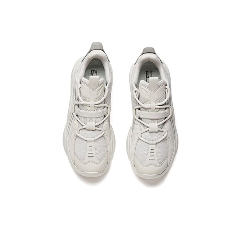 Anta Mesh Synthetic Leather Shock Absorbing Wear Resistant Rebound Low Top Casual Shoes Men sneaker Gray 912038821-3