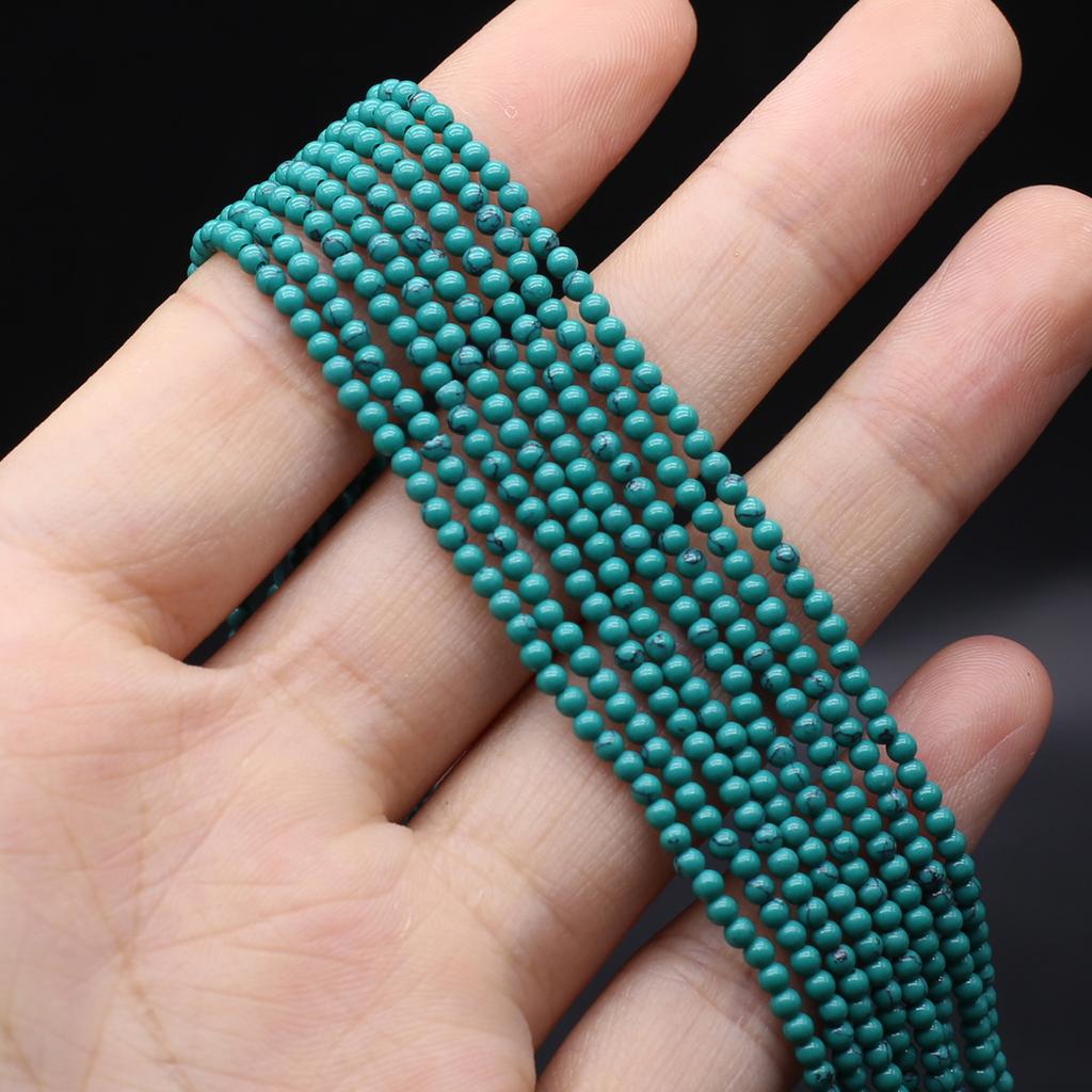 Naturstein-Isolationsperlen, runde kleine Perlen, 2 mm, Charms für Schmuckherstellung, DIY-Halskette, Armband, Ohrringe, Zubehör