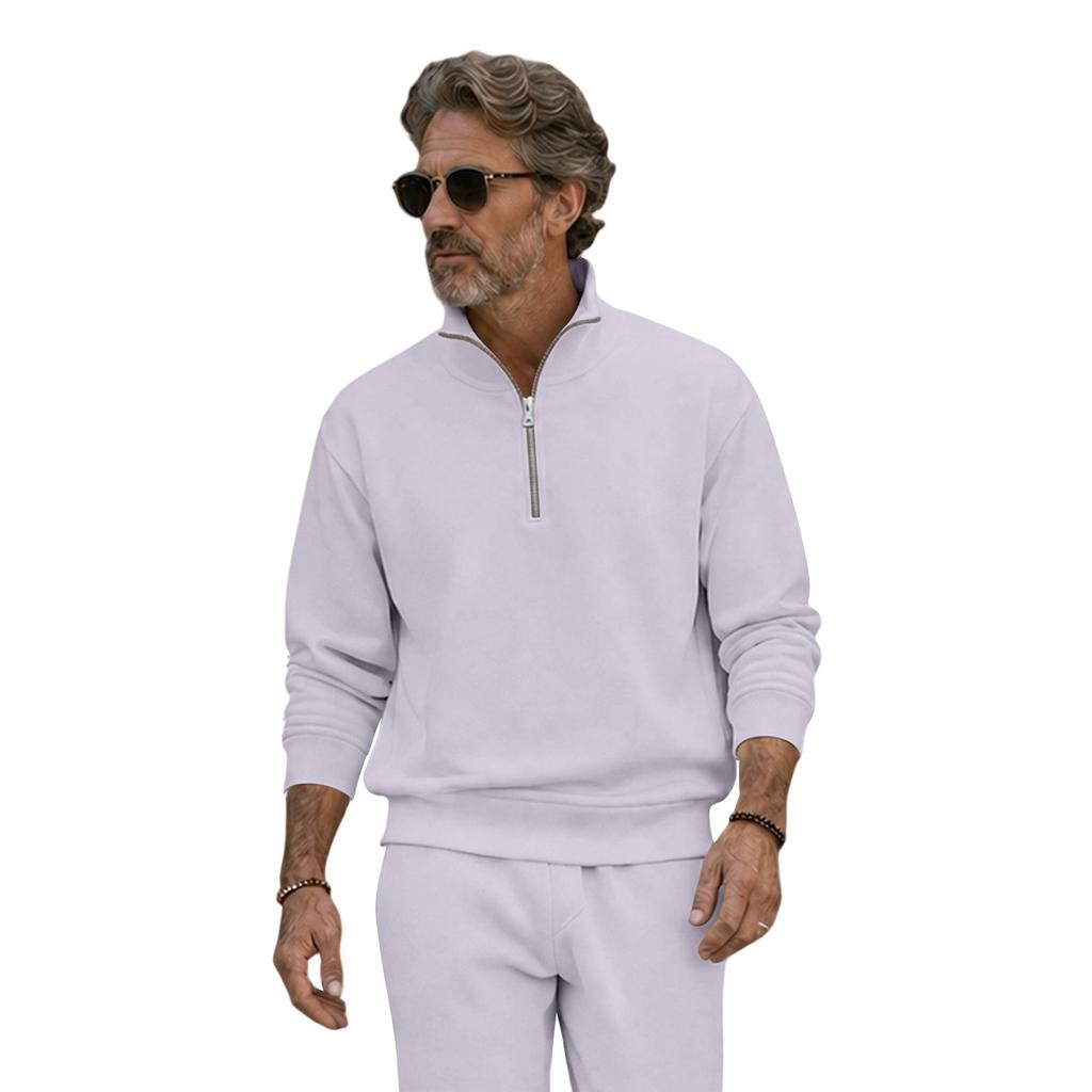Men's Casual Half-Zip Pullover Sweatshirt for Everyday Wear