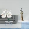 Elegant Swan And Tribal Lady Ceramic Sculpture Set for Bookshelf Cabinet Desk Bedroom Housewarming