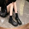 Thick heel platform jk autumn new British style small leather shoes casual single shoes muffin shoes