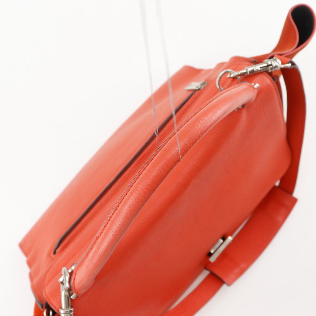 CELINE Trapeze Medium Handbag S-SN-0112 2WAYShoulder Orange leather Women Used