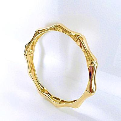 Bamboo Joint Colorfast Gold Bracelet for Women – European & American Style, High-End Alloy Jewelry