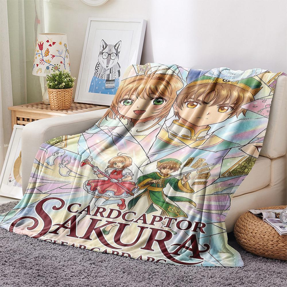 Cute Cardcaptor SakuraPrint Flannel Blanket, High quality Comfortable for All Seasons, Home Decor, Warmth and Comfort