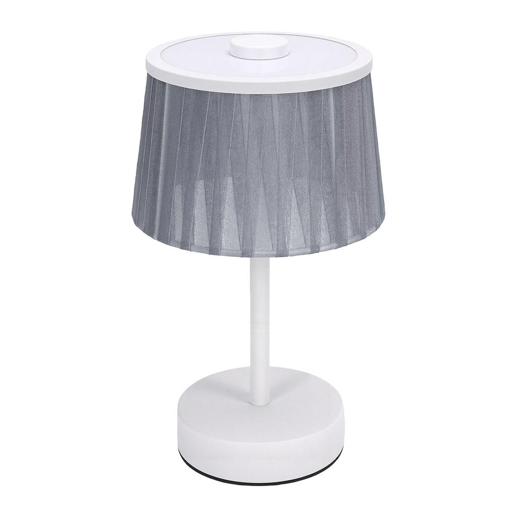 Table Lamp Fabric Shade Small Cordless Portable Bedside Lamp for Bedroom Nightstand