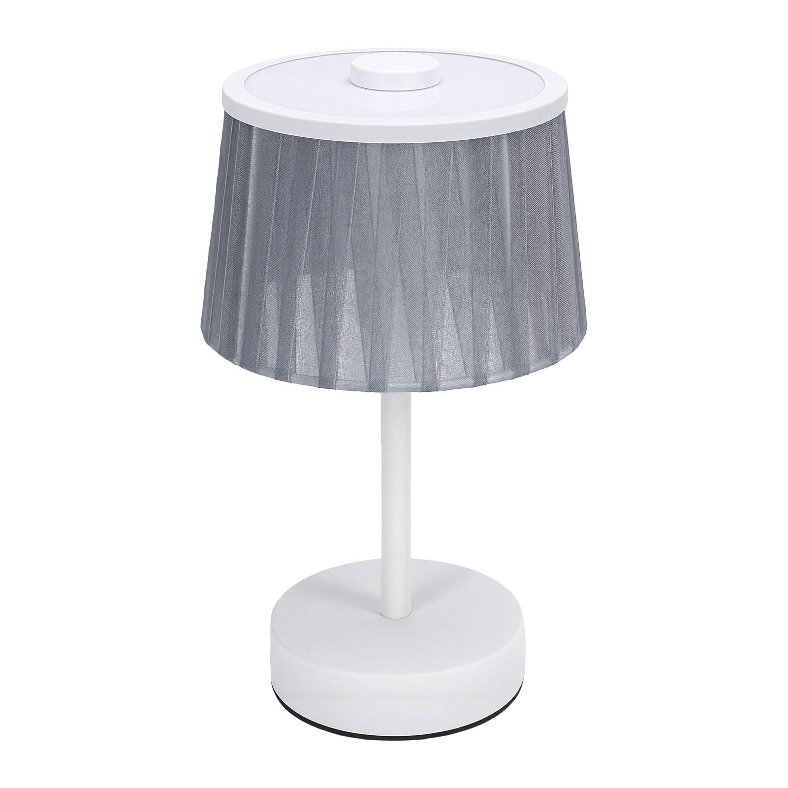 

Table Lamp Fabric Shade Small Cordless Portable Bedside Lamp for Bedroom Nightstand білий