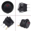 10 Pieces Toggle Switch Dc 12 V 20 A; Car Boot / Truck Trailer Illuminated Round Switch / Rocker Button With 5-Colour Led Dot-Light.