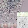 Delicate White Lace Bowknot Simulated Fabric Ribbon Silver Stamped Noble Rhinestone 5D Adhesive Nail Art Sticker Manicure Decal
