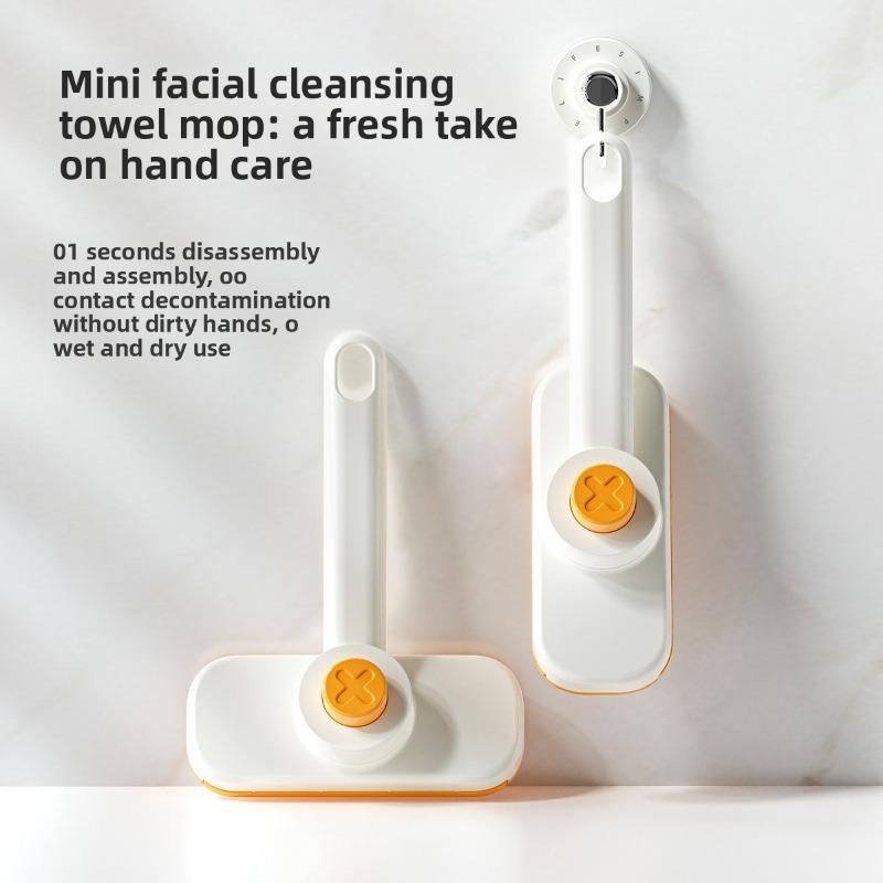 Drehbarer Waschlappen-Mopp, Tuchhalter-Badezimmerwand-Reinigungstablett, Kein Händewaschen erforderlich, Automatischer Bodenmopp, Feuchttücher