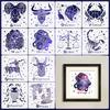 DIY Copying Spray Painting Template, Twelve Zodiac Signs, Graffiti, Home Wall Decoration, PET, Hollow Out Painting Template
