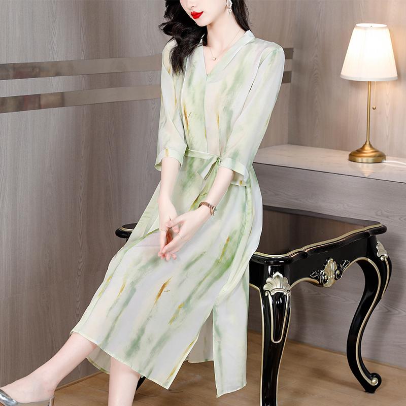 Summer Fashion Dress for Women New V-neck Holiday Vintage Style Casual Dresses