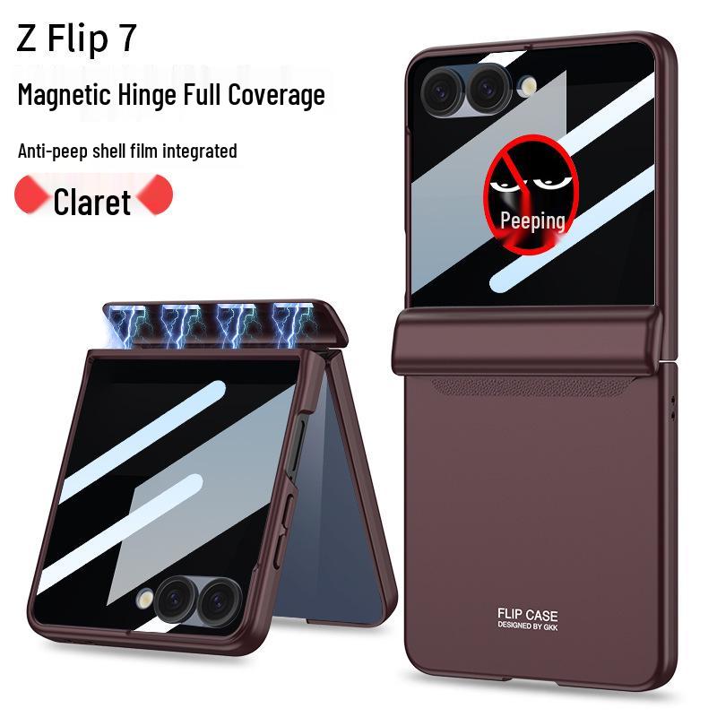 Samsung Z Flip7 Anti-Peep Full Coverage Magnetic Case with Foldable Screen Hinge Protection