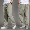 Herren Frühling und Sommer Große Größe Lose Elastische Arbeitshose Fit Joggers Tasche Gerade Hose