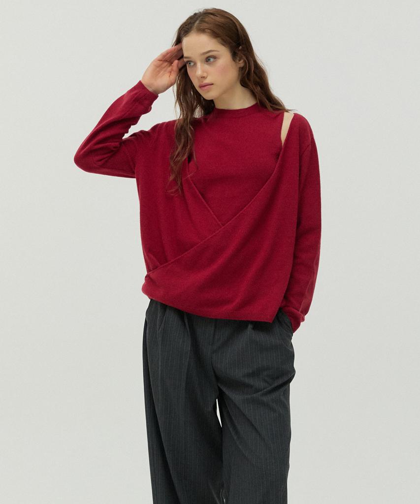 NEW LOOKY Layered Knit Set_Red