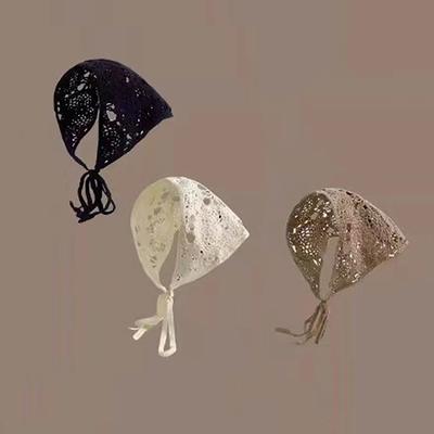 Blumiges Haarbandana Gestricktes Kopftuch Damen Bandana Handgefertigt Gehäkelt Haarschal Reise Foto Stirnband Turban Accessoire
