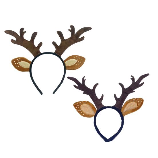 Reindeer Antlers Headband for Women Adults Plush Deer Ears Headpiece Reindeer Horns Costume Accessories for Halloween Christmas Party Cosplay Supplies