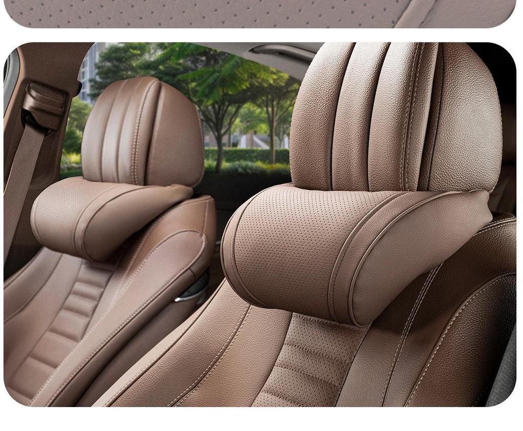 Car Neck Protection Pillow Headrest—Compatible with Maybach, BMW, Tesla; Lumbar Support, Seat Backrest