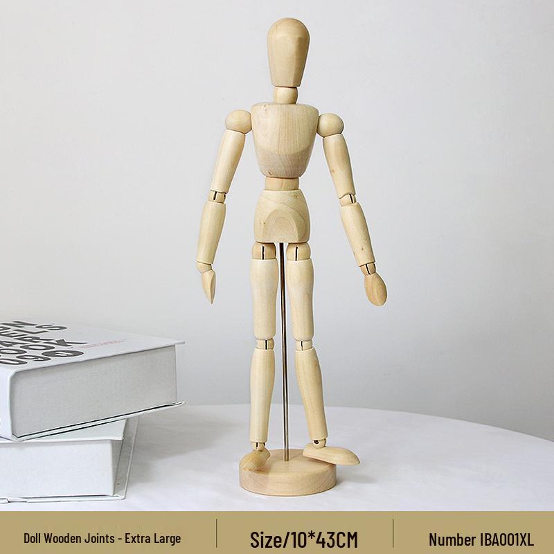 Jointed Wooden Puppet Doll: Handcrafted Human Body Ornament & Decompression Gadget.