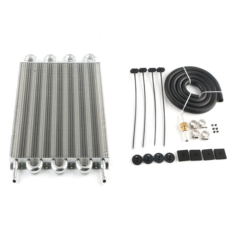 4 Row 6 Row 8 Row Universal Aluminum Remote Transmission Oil Cooler Auto-Manual Radiator Converter Kit TOC-1001
