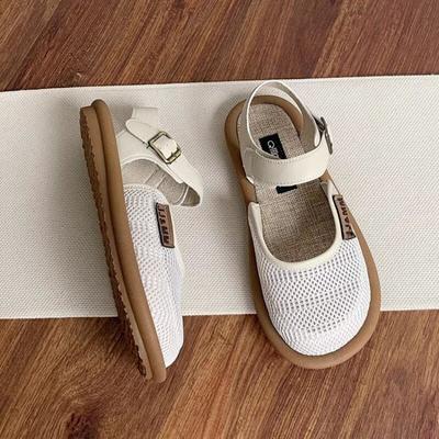 Zapatillas Baotou para mujer, zapatos de verano 2024, sandalias informales de suela plana transpirables, zapatos de playa cómodos para exteriores