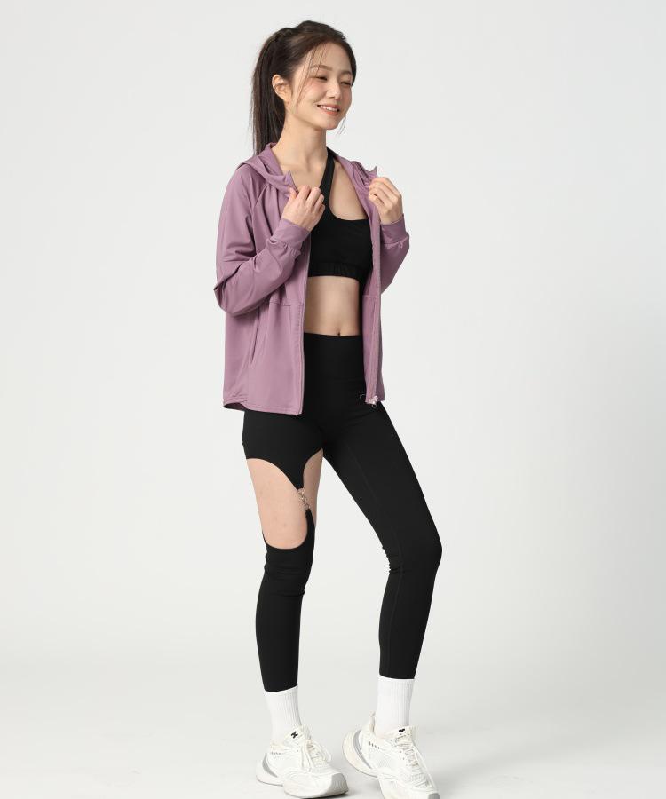 Women's Loose Fit Hooded Sports Jacket - Zipper Cardigan for Yoga, Running, Quick-Dry Fitness Long Sleeve Top