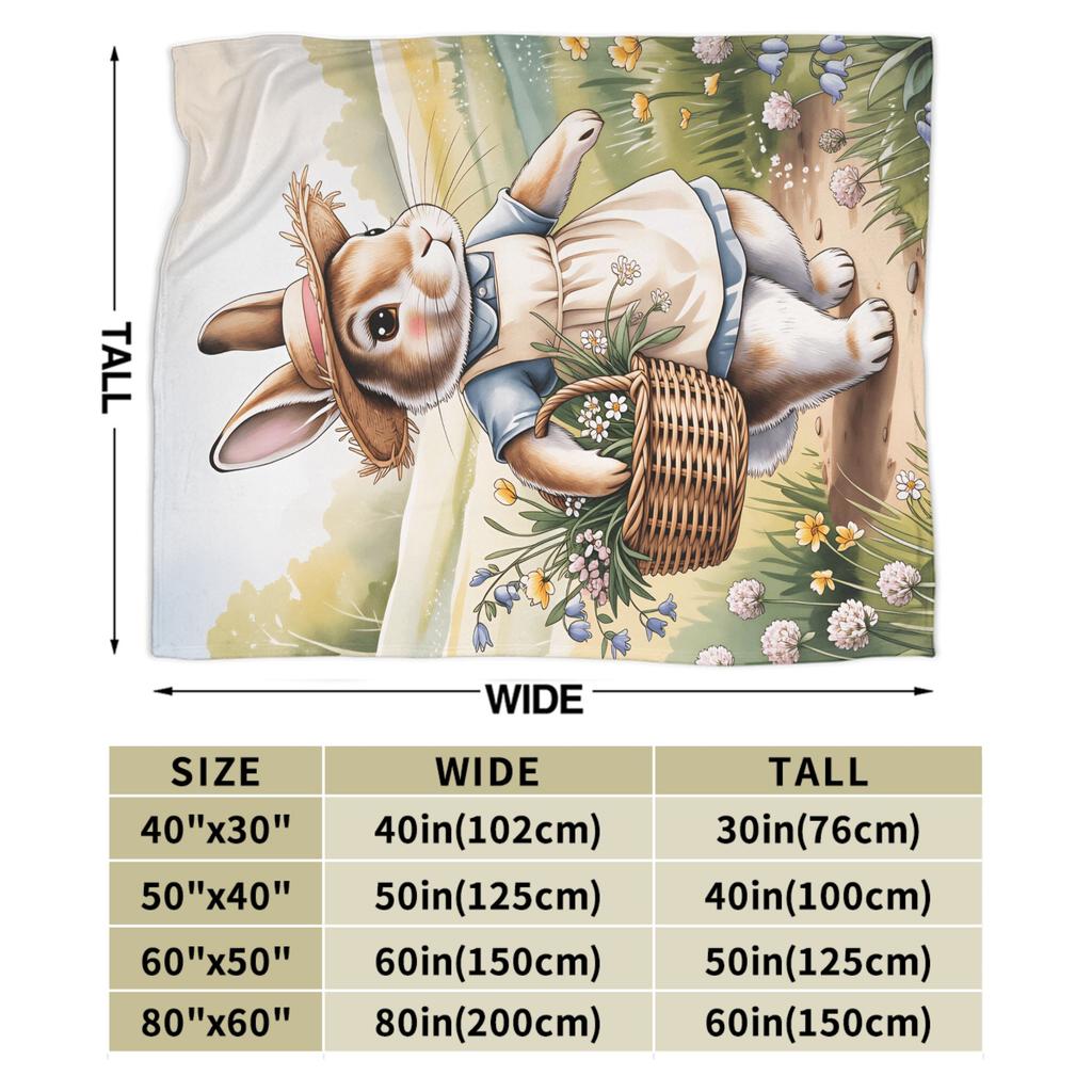 Warm Throw Blanket Travel Office Easter Bunny Blankets  Flannel Bedspread For Bedroom Trend Sofa Bed Cover