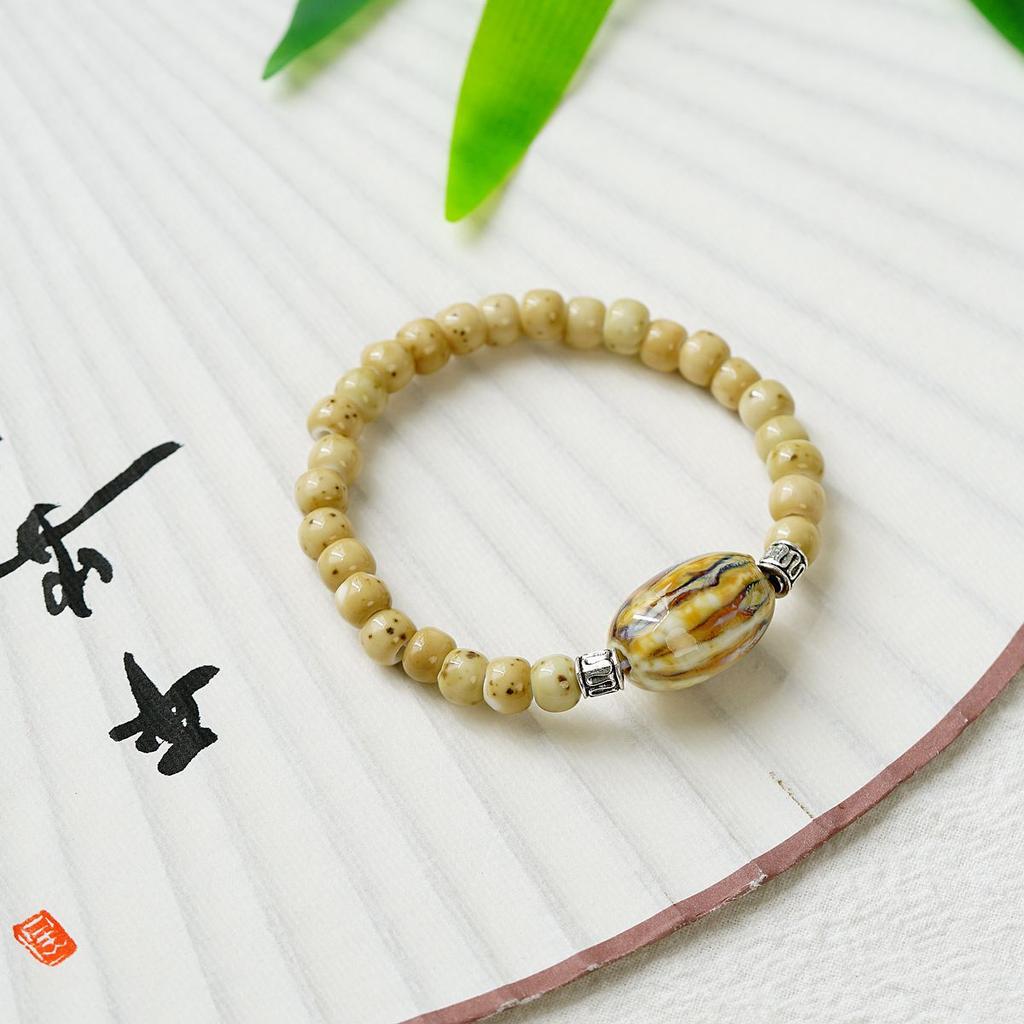 Literary Bracelet Maillard Color Jingdezhen Ceramic Bracelet Female Gift Student National Style Creative National Style Accessories