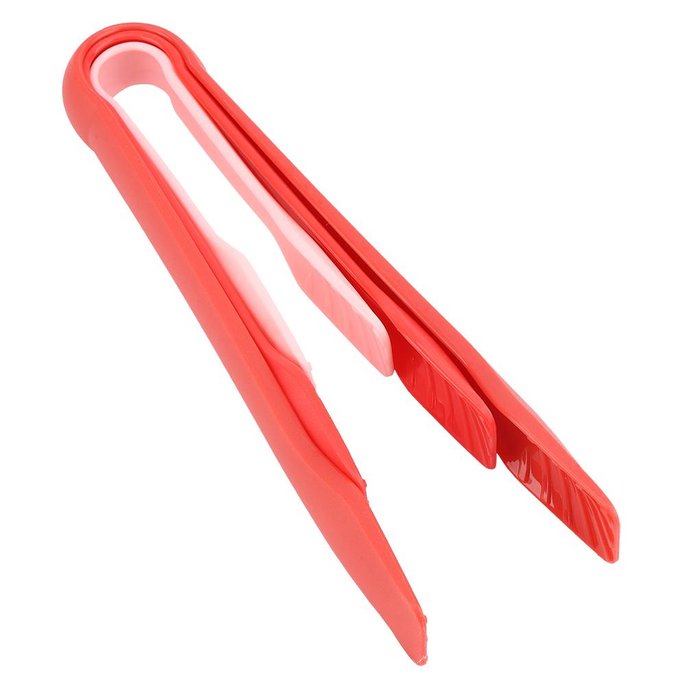 3 PCS Multifunctional Plastic Bread Tongs Food Clamps for Home Bakery (Red)