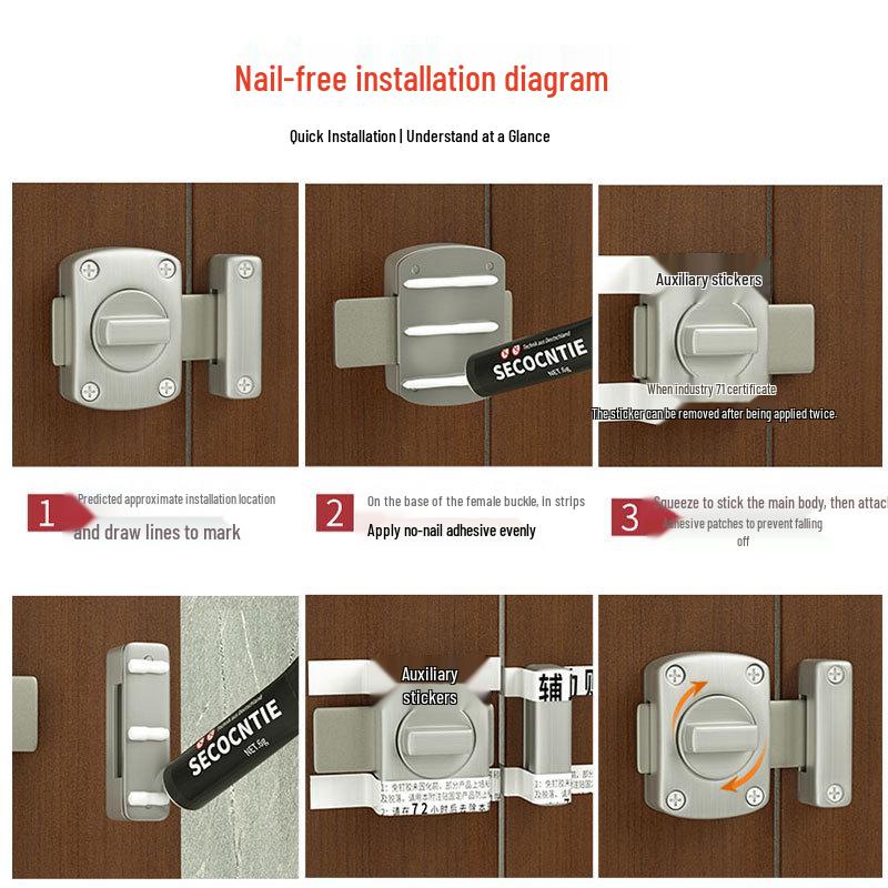 Zinc Alloy Anti-theft Sliding Door Lock with Rotating Bolt