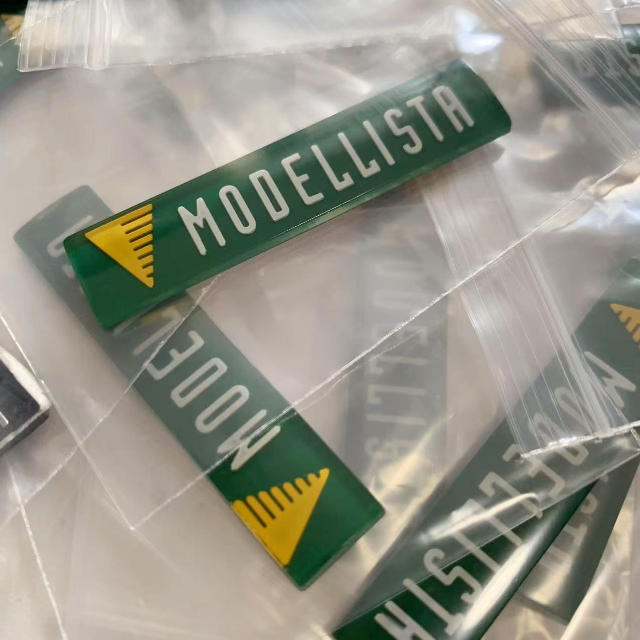 1Pc High-Quality MODELLISTA Car Stickers Rear Trunk Emblem Front Grill Fender Side Badge Stickers Car Styling Accessories зелёный