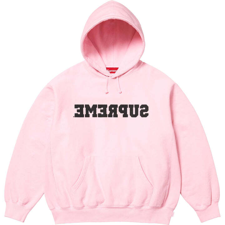 Supreme Reverse Hooded Sweatshirt Pink