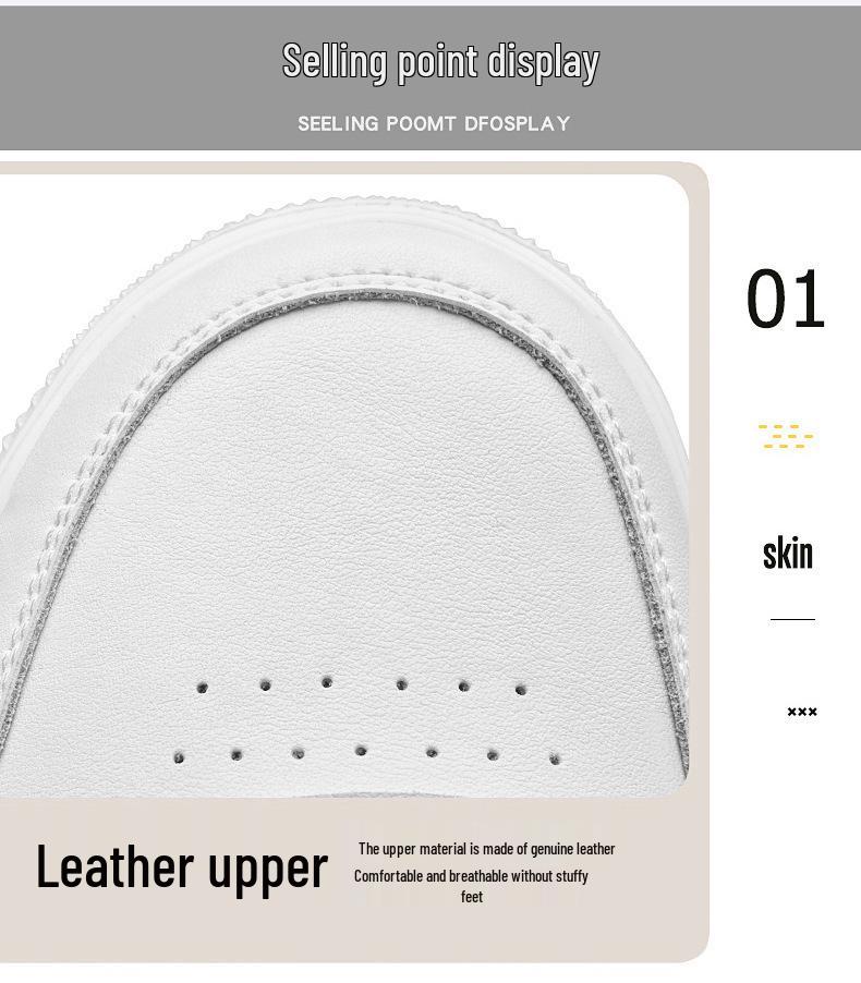 Invisible 8CM Height Boost White Casual Men's Cowhide Shoes - Autumn Fashion with Thick Sole