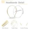 2PCS Multi Layered Metal Headbands for Women,Gold Fashion Elegant Hairband, Non Slip Hair Accessories Headpiece for Women Girls(Gold)