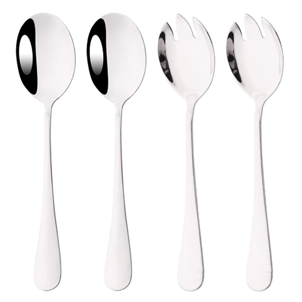 

Золотой 4 шт. Салатная ложка вилка Столовая посуда Нержавеющая сталь Столовые приборы Набор Сервировочная ложка Набор Зеркальный Уникальная ложка Столовые приборы серебряный